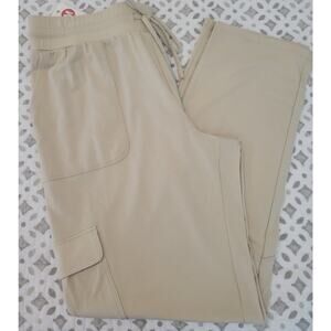 RETIRED Anybody Size Med Khaki Luxe Cargo Casual Cozy Knit Pants A397120 NWOT